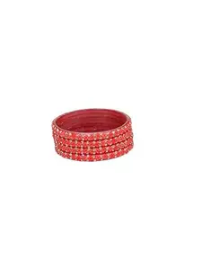 1st Time Modern Glass Bangle/Kada- Perfect For Party, Wedding, Celebrations And Functions, Pack Of 4, Pink- J57