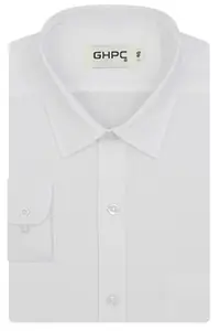 GHPC by Arihant Men's 100% Cotton Plain Solid Full Sleeves Regular Fit Formal Shirt (White, FSF400101_40)