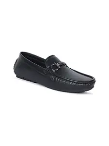 AADI Men's Black Synthetic Leather Outdoor Casual Loafer