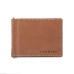 Tanners Pride Leather Handweaved and Handstitched Bryan Plain Wallet (TAN)