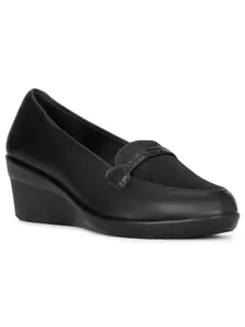 Bata Women's Wedge Heel Loafers - Black (5 UK) (6596124)