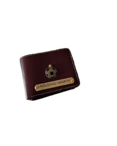 NAVYA ROYAL ART Personalised Men's Leather Wallet - Name & Logo Printed on Wallet for Gift, Brown