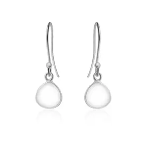 INARI SHINES 925 Sterling Silver Pear Drop Earrings with white Quartz stone | Gift for Women and Girls | With 925 Stamp & Certificate of Authenticity