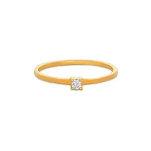STARKLE Women's Hallmarked 14k Yellow Gold Basic Diamond Band Ring-Yellow0.63gms