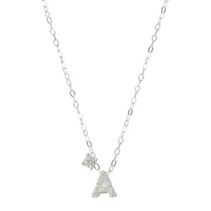 Accessorize London Women 925 Sterling Silver Hallmark Cubic Zirconia Initial (R) Pendant Necklace