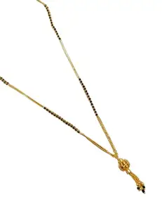Traditional Necklace Pendant Gold Plated Mangalsutra/Black Beads Mangalsutr for Women | Jawahar Jewellers house | Golden05