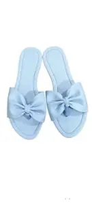 Women's Bow Slide Sandals, Flat Slip-On Slippers