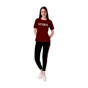 Women’s Casual Printed T-Shirt and Track Pant Se.