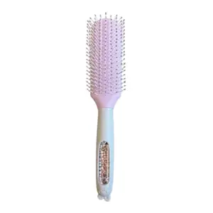 Bright Hair Brush with Strong & Flexible Nylon Bristles having Anti-static Ball Tips, For Grooming, Straightening, Smoothing, Detangling Hair, Ideal for Men & Women