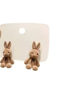 Teddy Bear Stud Earrings, Cute Rabbit Design, Korean Style Fashion Jewellery for Women
