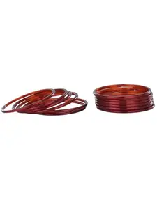 Somil Stylish & Chic Glass Bangle/Kada- Perfect For Home, Regulary, Party And Function, Pack Of 12, Maroon- F33