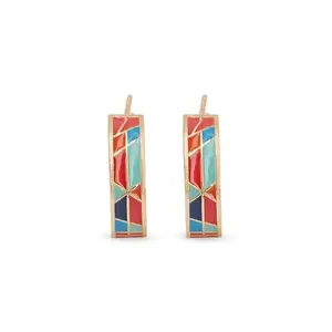 The Ethereal Store - Wedge Hoops Red and blue