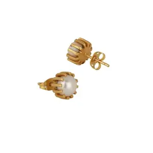 Amaltaas Moon Stud Earring - Pearl, pearl earrings set, pearl earrings for women stylish, pearl earrings set for women, pearl earrings for women fashion