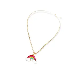 SHOPITUP SHOPITUP Fashion Accessories Colourful Rainbow Pendant Chain For Girls And Women With Free Colouring Card For Kids