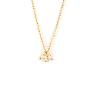 Shaya by CaratLane Mistletoe Mood Necklace in Gold Plated 925 Silver