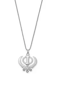 Sikh Khanda Symbol Pendant Necklace, Alloy Steel, Religious Jewellery