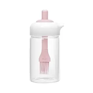 VIDORA Glass Oil Dispenser Bottle With Silicone Brush 2 in 1 Silicone Dropper Measuring Oil Dispenser Bottle for Kitchen Cooking Baking BBQ oil bottle with brush 250 Ml