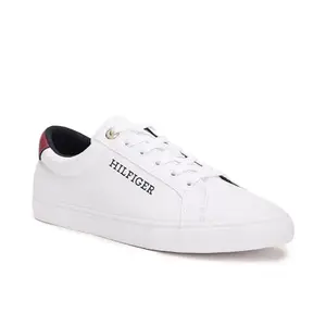 Tommy Hilfiger Polyurethane Solid White Women Flat Sneakers (F23HWFW216) Size- 40
