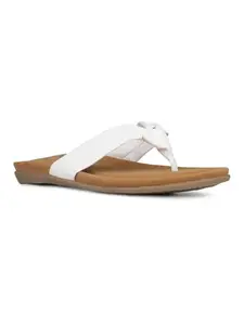 Inc.5 Womens White Ethnic Solid T-Strap Slip-On Flats