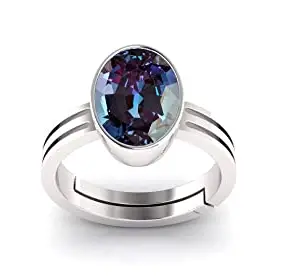 Kirti Sales Color Changing Alexandrite Ring Silver Plated AAA Quality Excellent Shinning Stone Ring 15.00 Carat Men and Women,s {GGTL Lab - Certified}