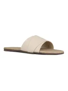 Inc.5 Womens Cream Casual Solid Open Toe Flats