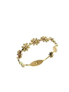 Timeless Sparkling Women Flower Stainless Steel Kada Bracelet
