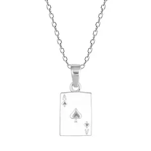 GIVA 925 Silver Acing Hearts Pendant With Link Chain | Gifts for Girlfriend, Gifts for Women and Girls |With Certificate of Authenticity and 925 Stamp | 6 Month Warranty*