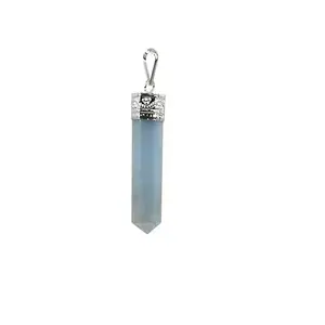 ASTROGHAR Natural Angelite Crystal Pencil Shaped Pendant For Men And Women