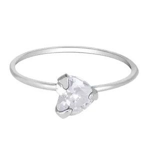 TOUCH925 Heart Stone Nose Pin | Silver Jewellery for Women | Gift for Women & Girls | with Certificate of Authenticity |