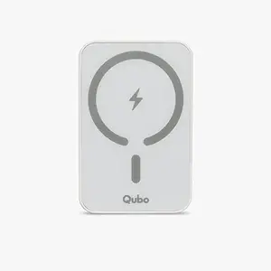 Qubo Qubo MagZap X1 Wireless Power Bank from Hero Group, Magsafe Compatible with iPhones & Airpods, 5000 mAh, 15 W Power Output (White)
