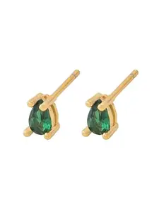 PALMONAS Stone Drop Stud Earrings- 18k Gold Plated