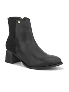 EL PASO Women Black Faux Leather Casual Chelsea Boots-8