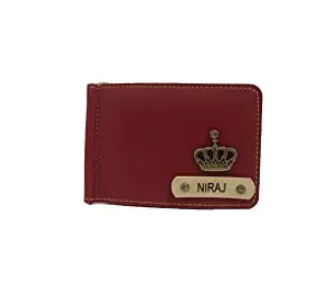 CUSTOMISE STUDIO Men Vegan Leather Money Clipper - Red
