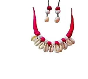Red Thread & Cowrie Shell Necklace Set