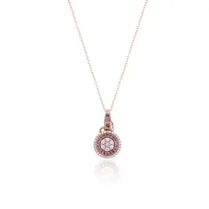 ZALKARI 925 Rose Gold Cluster Pendant Necklace | Authenticity Certificate & 925 Stamp | Gift for Women and Girls