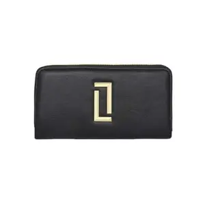 Lavie Zipper Dual Zip PU Women's Casual Wear Wallet (Black, Large)
