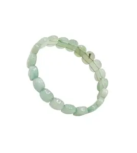 Natural Green Aventurine Stone Beaded Stretch Bracelet, Polished Tumbled Nuggets