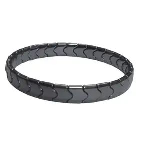 PRODUCTMINE® STYLISH GUN METAL BRACELET FASHION WRISTBAND BRACELET FRIENDSHIP BAND FOR MEN AND WOMEN SKIN FRIENDLY - CHARCOAL GREY