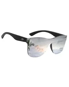 FUNGLASSES UV400 Rimless One-Piece Lens Reflective Sun Glasses for Men & Women