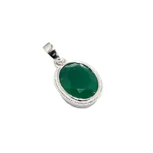 Rajasthan Gems Pendant 925 Sterling Silver Natural Green Onyx Gem Stone Women Men Unisex Handmade Gemstone Gift j469