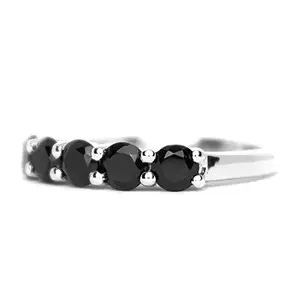 Hiflyer Jewels Simple and Beautiful Black Spinel Ring 925 Solid Sterling Silver Ring Wedding Ring Minimalist Ring Designer Ring Gift For Daughter Everyday Wear Ring HFR0044 (12)