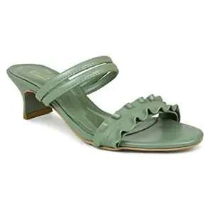 Inc.5 Shoes Women Block Heel Fashion Sandal 100877_Green