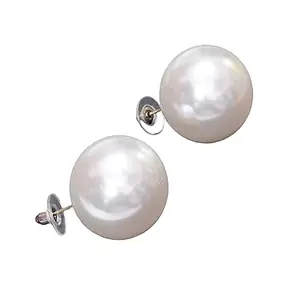 Total Fashion Fashionable Faux Pearl Gold Plated Stylish Big Size Western Pearl Stud Earrings for Girls Women