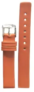 Beau Ties smooth Silicone changable watch strap Design no 17. Color- Orange, Size - 12 mm