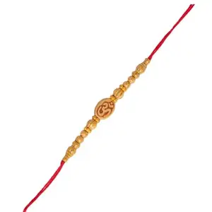SIMRON ; MAKING LIFE SMART SIIMRON Om rakhi Wooden Design Rakhi for Brother with Best Wishes Premium Rakshabandhan Rakhis Pack of 01 With Free Greeting Card Gifts