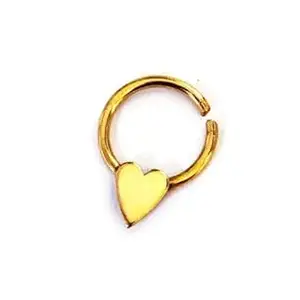 925 Silver Gold filled Love Heart Septum Ring - Excellent Latest Nose Charm For Her, Nickel Free