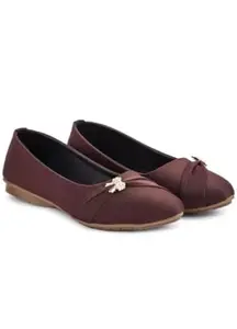 Women’s Stylish Comfortable Bellies Flats – Casual Soft Sole, Anti-Slip Design (Brown, UK Footwear Size System, Adult, Women, Numeric, Medium, 4)