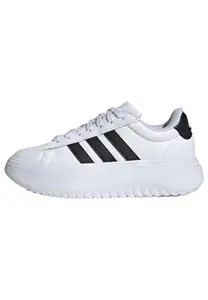 adidas Originals Women's Grand Court Platform Tennis Shoes, White, 5