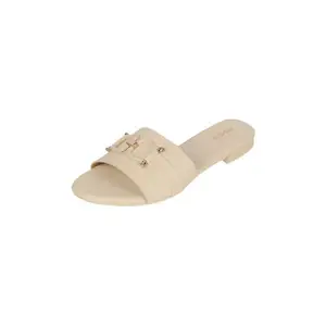 Mochi Women Beige Synthetic Fashion Slides UK/6 EU/39 (41-287)