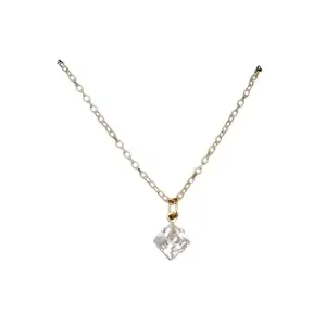 Zayara jewels Crystal Pendant Necklace, Square Solitaire Design, Chain Necklace for Women